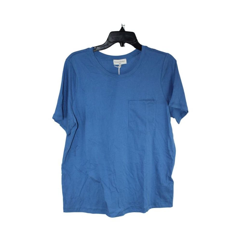 NYDJ Short Sleeve Cotton Pocket T-Shirt, oceanside, Size Medium